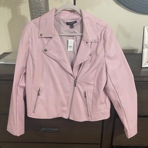Ann Taylor Faux Lilac Leather Moto Jacket - Sz. 14